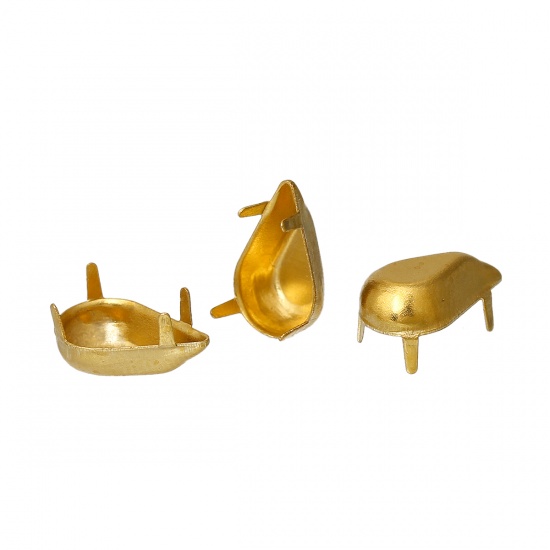 Picture of Brass Drop Prong Settings Brass Color (Fits 10mm x6mm) 10mm( 3/8") x 6mm( 2/8"), 200 PCs