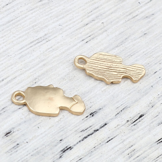 Picture of Zinc Based Alloy Charms Girl Matt Gold 18mm x 8mm, 10 PCs