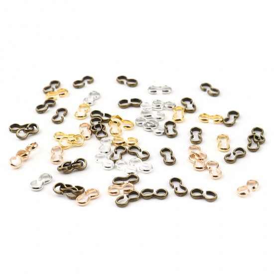 Picture of Copper Connectors 3 shape Silver Tone 8mm x 4mm, 1 Packet ( 100 PCs/Packet)