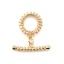 Immagine di Ottone Alternare Fermagli Anello 18K Vero Oro Placcato 21mm x 19mm, 2 Pz