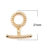 Picture of Brass Toggle Clasps Circle Ring 18K Real Gold Plated 21mm x 19mm, 2 PCs