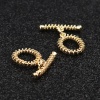 Picture of Brass Toggle Clasps Circle Ring 18K Real Gold Plated 21mm x 19mm, 2 PCs