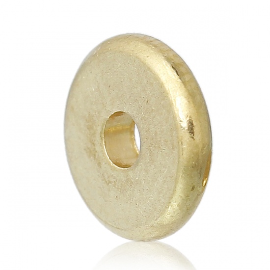Picture of Copper Beads Flat Round Brass Unplated About 8mm Dia, Hole: Approx 2.1mm, 100 PCs