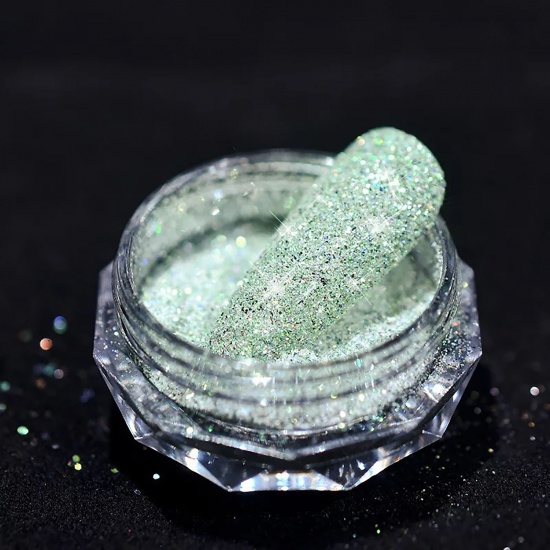 Picture of ( 3ml ) Plastic Resin Jewelry Craft Filling Material Green Rhinestone 1 Piece