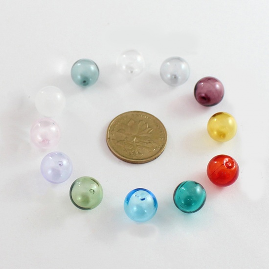 Bild von Mikrolandschafts-Miniaturdekoration Glas Glaskugel Flasche Für Ohrring Ring Halskette Rund Sektfarben 10mm D., 1 Stück