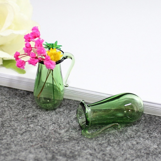 ガラス ガラスドーム レジン ネックレス イヤリング向け メッセージボトル 緑 32mm x 18mm、 1 個 の画像