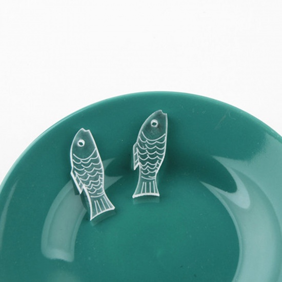 Picture of Acrylic Charms Fish Animal Transparent Clear 5 PCs