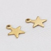 Picture of Stainless Steel Charms Pentagram Star Gold Plated 11mm x 9mm, 20 PCs