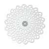 Picture of 304 Stainless Steel Filigree Stamping Embellishments Findings, Flower Silver Tone, Hollow Carved 35mm(1 3/8") x 34mm(1 3/8"), 20 PCs