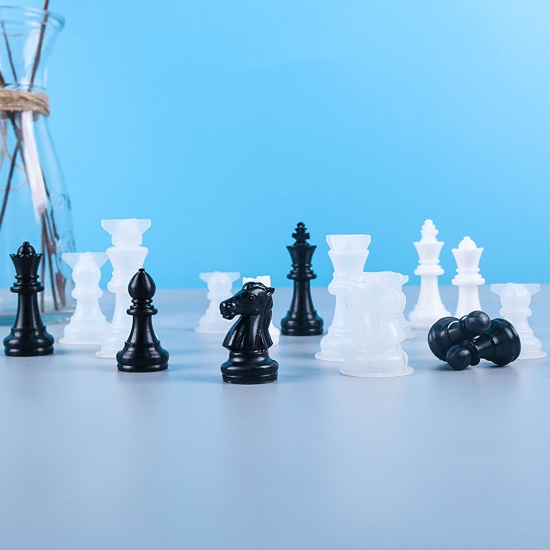 Изображение Силикон Модель для эпоксидной смолы шахматы Белый 30мм x 30мм, 1 ШТ