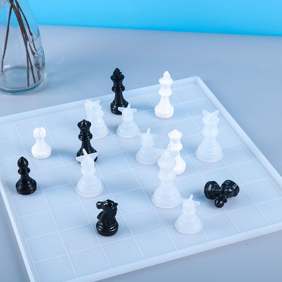 Изображение Силикон Модель для эпоксидной смолы Шахматная доска Белый 31см x 31см, 1 ШТ