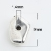 亜鉛合金 スペーサー ビーズ 不規則 銀古美 約 9mm x 6mm、 穴：約 1.4mm、 50 個 の画像