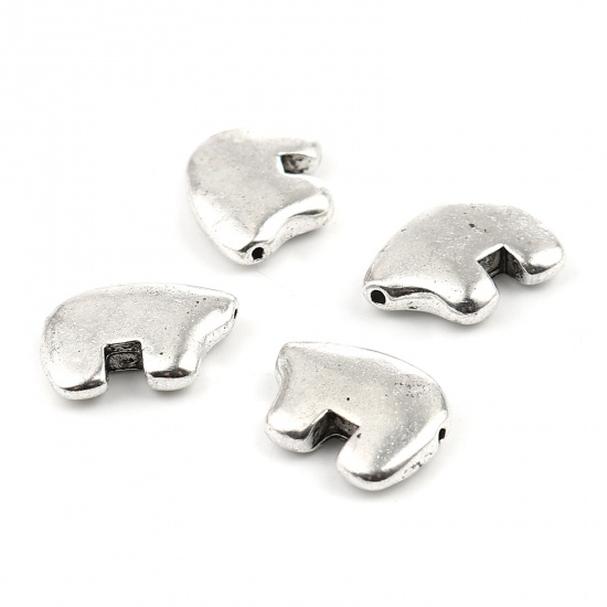 Immagine di Lega di Zinco Perline Animale Argento Antico Circa 15mm x 12mm, Foro:Circa 1mm, 10 Pz