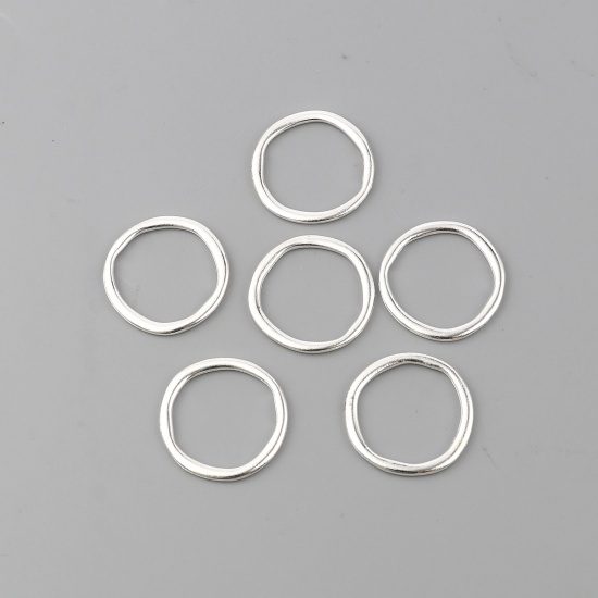 Image de Connecteurs en Alliage de Zinc Annulaire Argenté 24mm x 24mm, 30 Pcs
