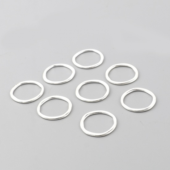 Picture of Zinc Based Alloy Connectors Circle Ring Silver Plated 24mm x 24mm, 30 PCs