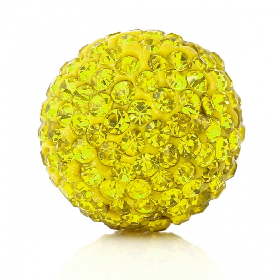 Изображение Гармония Перезвон Мяч Металлические Круглые (Без Отверстия) , Желтый Фон И Стразы 18мм диаметр, 1 ШТ