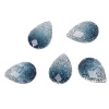 Image de Cabochon Dôme en Résine Goutte d'eau Bleu Gris Brillant à Facettes 14mm x 10mm, 50 Pcs