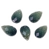 Picture of Resin Dome Cabochon Teardrop Dark Green Glitter Faceted 13mm( 4/8") x 8mm( 3/8"), 100 PCs