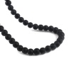 Picture of Glass Beads Round Black Frosted Imitation Crystal About 8mm Dia, Hole: Approx 1.2mm, 30.5cm(12") - 29.5cm(11 5/8") long, 10 Strands (Approx 40 PCs/Strand)