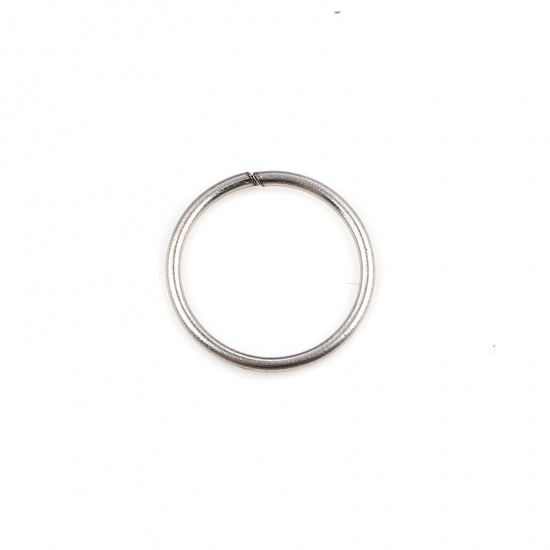 Picture of 0.8mm Stainless Steel Open Jump Rings Findings Round Silver Tone 10mm Dia., 100 PCs