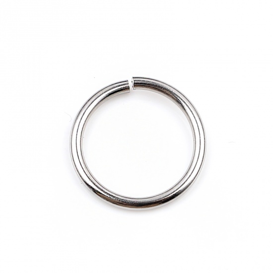 Picture of 1.8mm Stainless Steel Open Jump Rings Findings Round Silver Tone 18mm Dia., 100 PCs