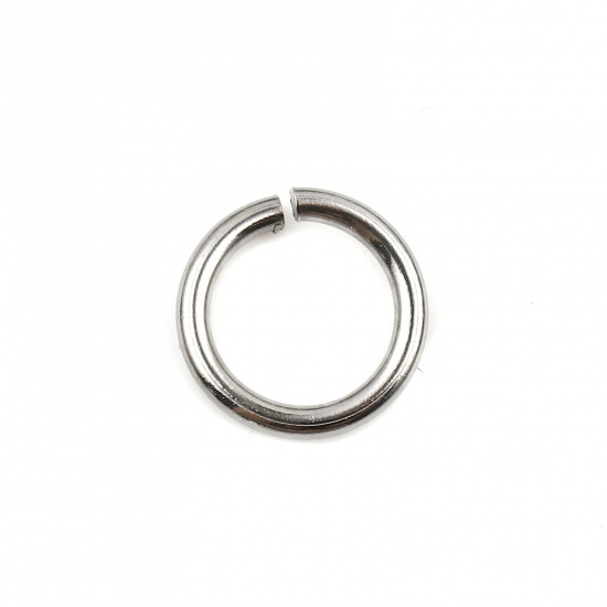 Picture of 1.4mm Stainless Steel Open Jump Rings Findings Round Silver Tone 10mm Dia., 100 PCs