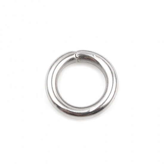 Picture of 1.5mm Stainless Steel Open Jump Rings Findings Round Silver Tone 8mm Dia., 100 PCs