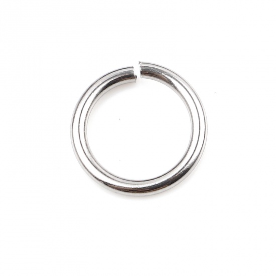 Picture of 1.5mm Stainless Steel Open Jump Rings Findings Round Silver Tone 12mm Dia., 100 PCs