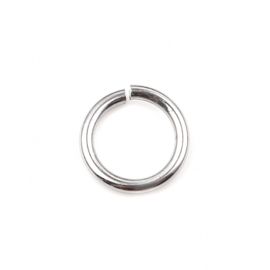 Picture of 1.6mm Stainless Steel Open Jump Rings Findings Round Silver Tone 11.5mm Dia., 100 PCs