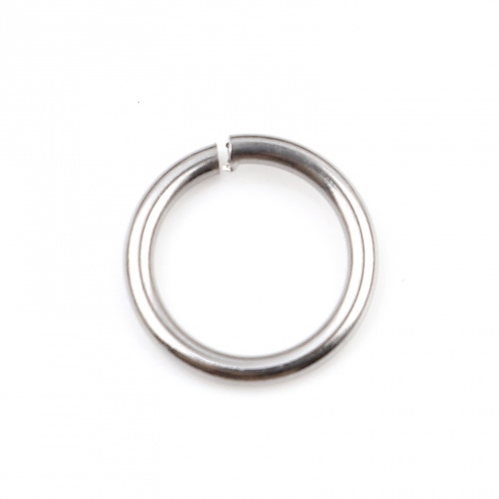 Picture of 1.4mm Stainless Steel Open Jump Rings Findings Round Silver Tone 12mm Dia., 100 PCs