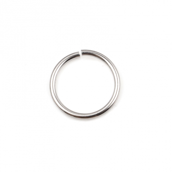 Picture of 1.4mm Stainless Steel Open Jump Rings Findings Round Silver Tone 15mm Dia., 100 PCs
