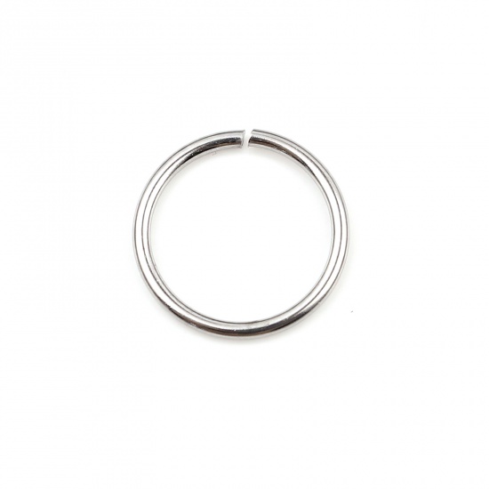 Picture of 1.4mm Stainless Steel Open Jump Rings Findings Round Silver Tone 16mm Dia., 100 PCs