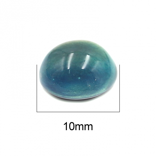 Picture of Glass Color Change Temperature Sensing Dome Seals Cabochon Round Flatback Fit Open Back Bezel Multicolor 10mm Dia, 10 PCs