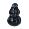 Изображение Бусины Керамические Посудная тыква, цвет: Черно-синий с узором “ Узор ”, 21мм x 13мм, 2.2мм, 10 ШТ