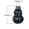 セラミックスビーズ ヒョウタン 青黒 パターンパターン 約 21mm x 13mm、 穴：約 2.2mm、 10 個 の画像