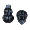 セラミックスビーズ ヒョウタン 青黒 パターンパターン 約 21mm x 13mm、 穴：約 2.2mm、 10 個 の画像