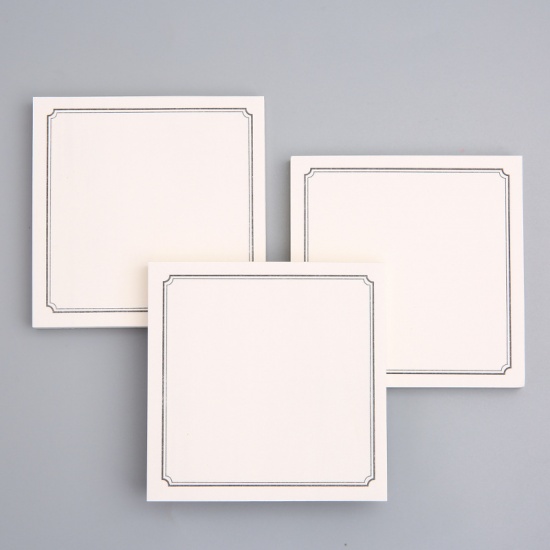 Picture of White - Frame Paper Memo Sticky Note Student Stationery 7.3x7.3cm, 2 Copies