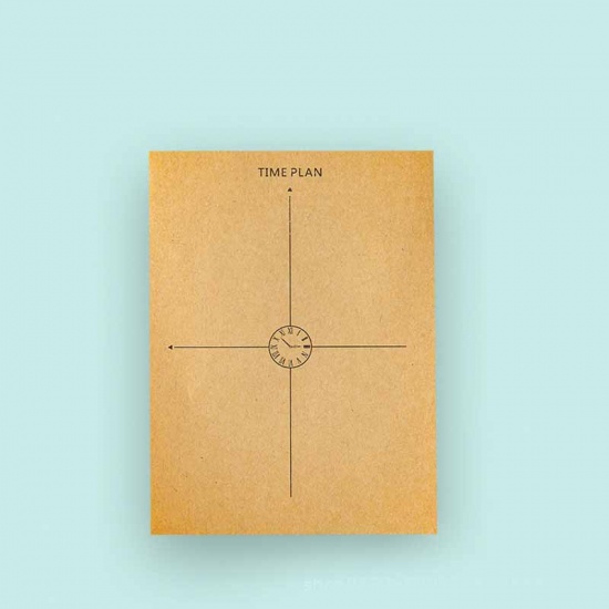 Picture of Brown - Four Quadrant Kraft Paper Memo Sticky Note Student Stationery 7.5x10cm, 2 Copies