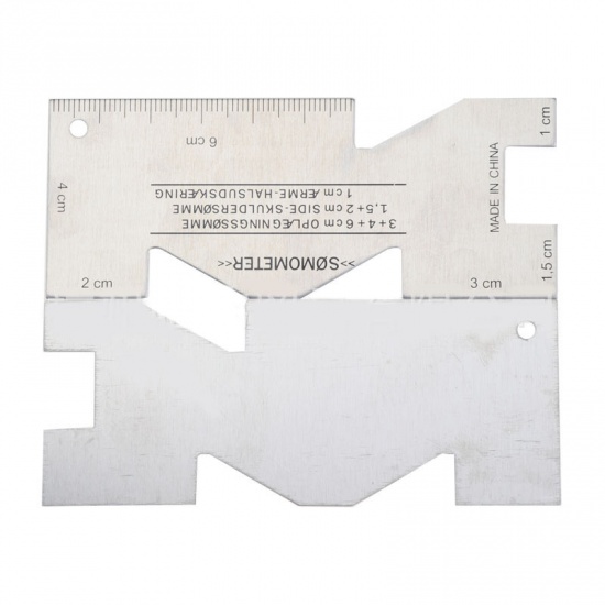 Image de Règle en Alliage d'Aluminium Noir Polygone Pour Mesurer l'épaisseur 10cm x 4cm, 1 Poignée