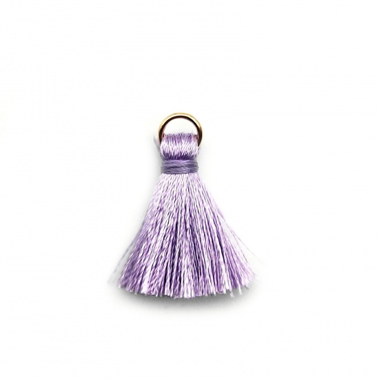 Picture of Zinc Based Alloy & Polyester Tassel Charms Tassel Mauve 25mm, 10 PCs