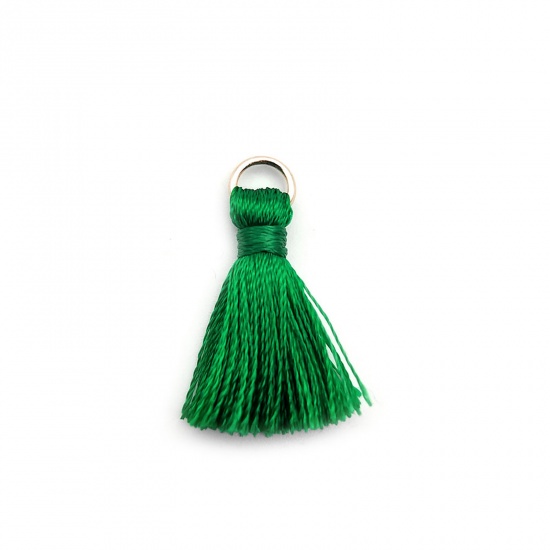Picture of Zinc Based Alloy & Polyester Tassel Charms Tassel Green 25mm, 10 PCs