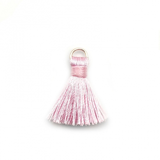Picture of Zinc Based Alloy & Polyester Tassel Charms Tassel Pink 25mm, 10 PCs