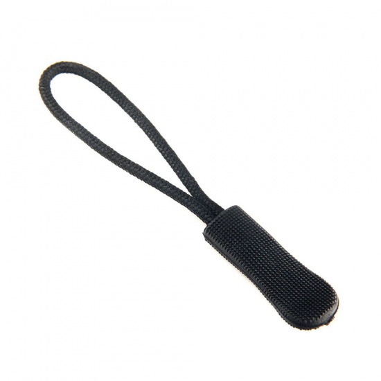 Picture of PVC & Nylon Zipper Drawstring Black 66mm x 8mm, 10 PCs