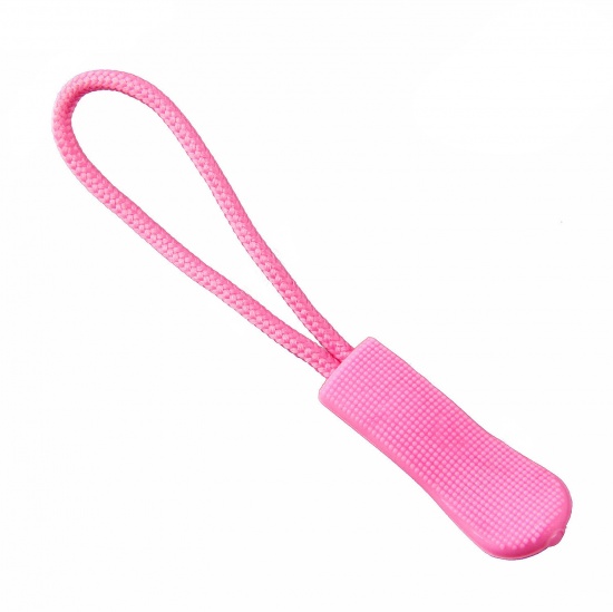 Picture of PVC & Nylon Zipper Drawstring Pink 66mm x 8mm, 10 PCs