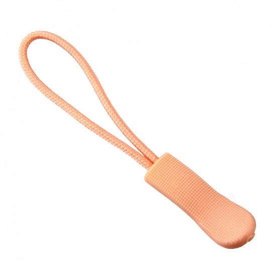 Picture of PVC & Nylon Zipper Drawstring Orange Pink 66mm x 8mm, 10 PCs
