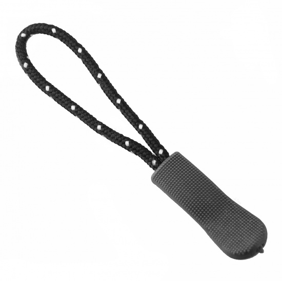 Picture of PVC & Nylon Zipper Drawstring Dark Gray 66mm x 8mm, 10 PCs