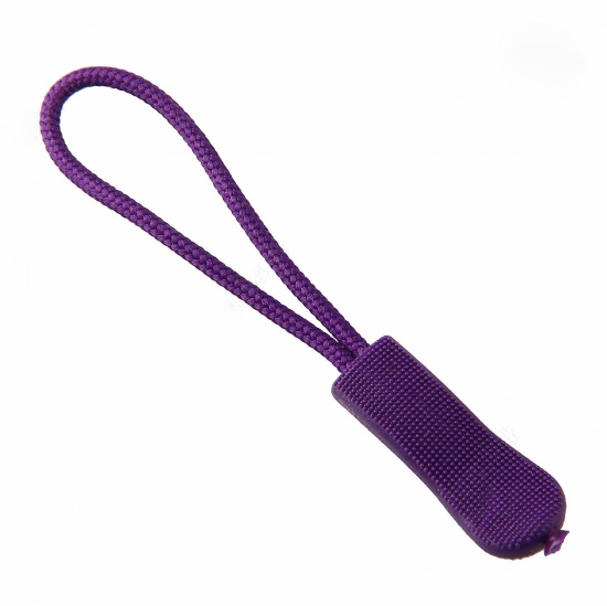 PVC+ナイロン ジッパー巾着 紫 66mm x 8mm、 10 個 の画像