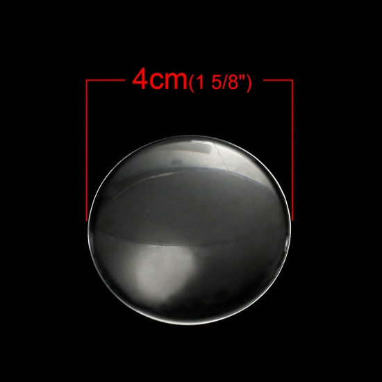 Immagine di Vetro Cupola Cabochon Cabochon per Abbellimento Tondo Flatback Clear Trasparente 4cm Dia, 10 Pz