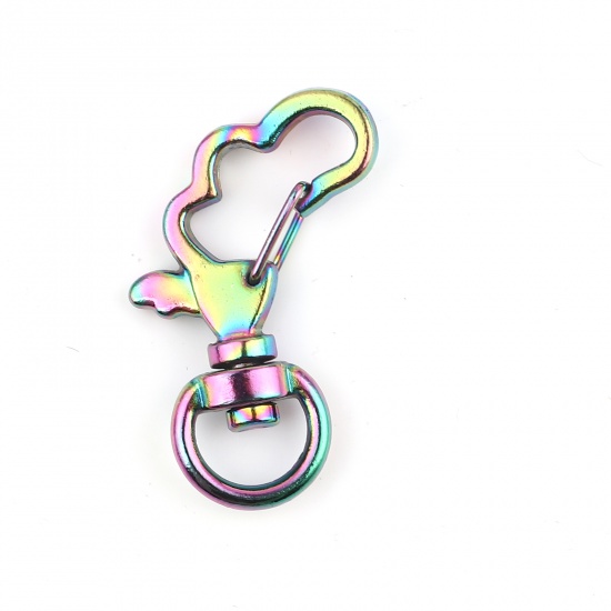 Изображение Цинковый Сплав Кольца и Цепи для Ключей Разноцветный Облако 34мм x 18мм, 5 ШТ