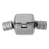 Picture of 304 Stainless Steel Stopper Clip Lock Bead Fit European Style Charm Bracelet Necklace Cylinder Silver Tone Screw 20mm x 10mm, 1 Piece